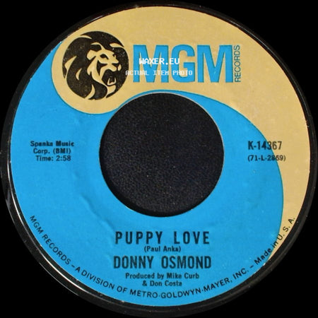 Donny Osmond - Puppy Love / Let My People Go side A