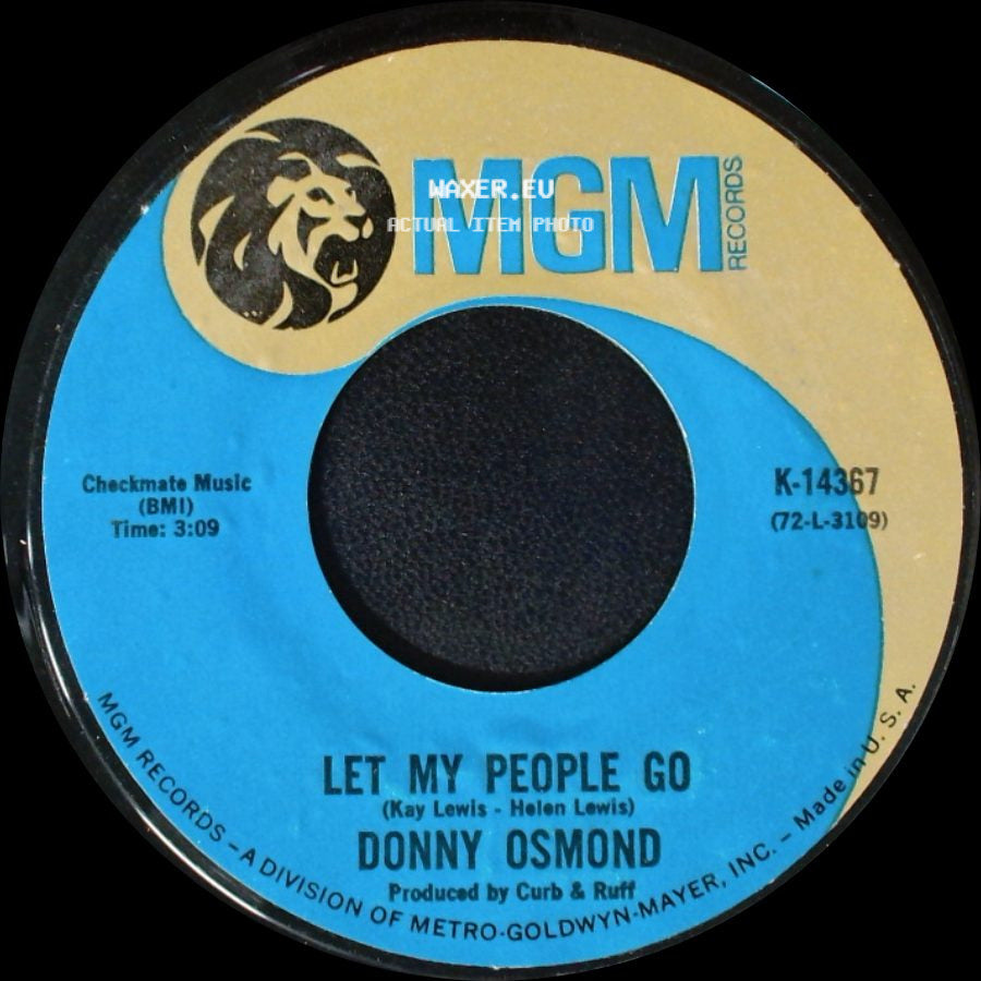 Donny Osmond - Puppy Love / Let My People Go side B