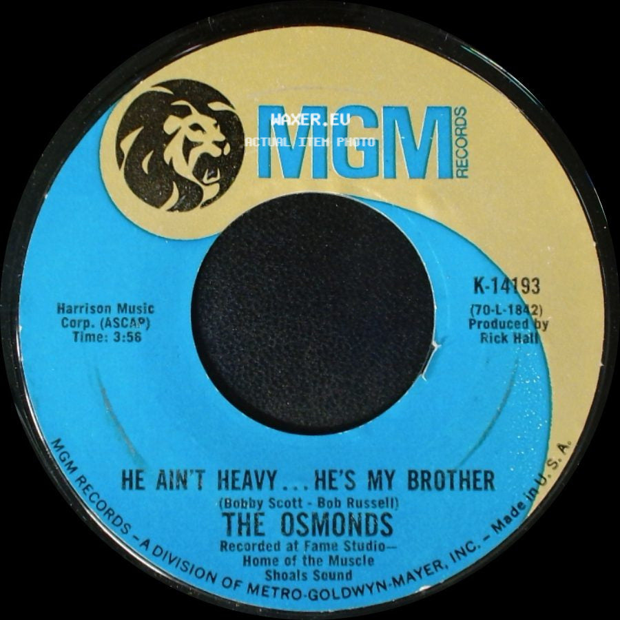 The Osmonds - He Ain't Heavy... He's My Brother / One Bad Apple side A