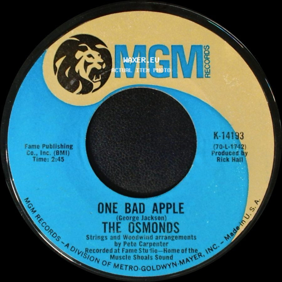 The Osmonds - He Ain't Heavy... He's My Brother / One Bad Apple side B