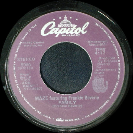Maze Featuring Frankie Beverly - Running Away / Family side B