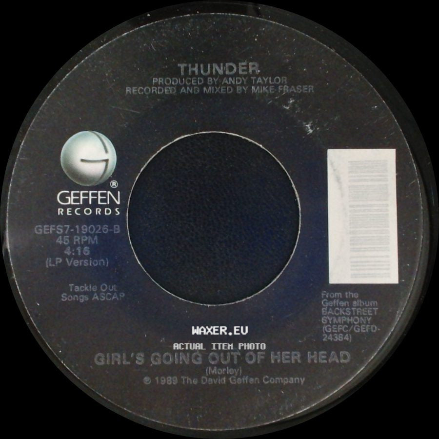 Thunder - Dirty Love / Girl's Going Out Of Her Head side B