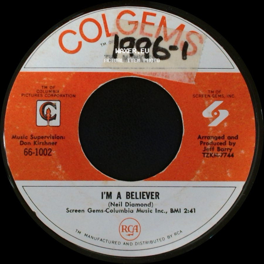 The Monkees / The Munks - (I'm Not Your) Steppin' Stone / I'm A Believer side B