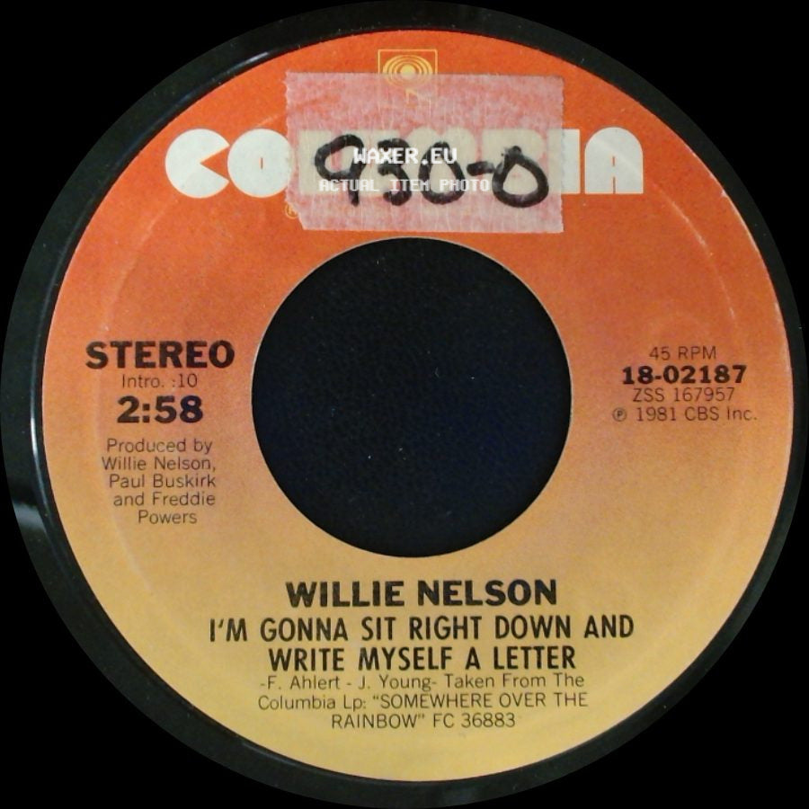 Willie Nelson - I'm Gonna Sit Right Down And Write Myself A Letter / Over The Rainbow side A