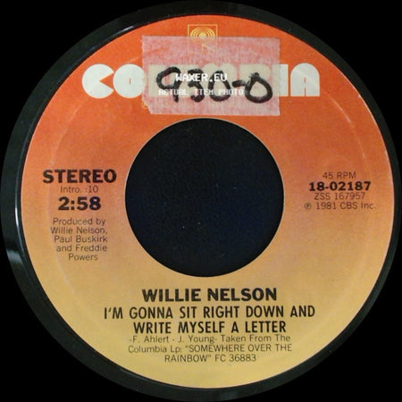 Willie Nelson - I'm Gonna Sit Right Down And Write Myself A Letter / Over The Rainbow side A