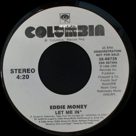 Eddie Money - Let Me In / Let Me In side A