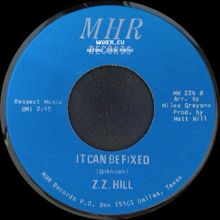 Z.Z. Hill - You Better Take Time / It Can Be Fixed side B
