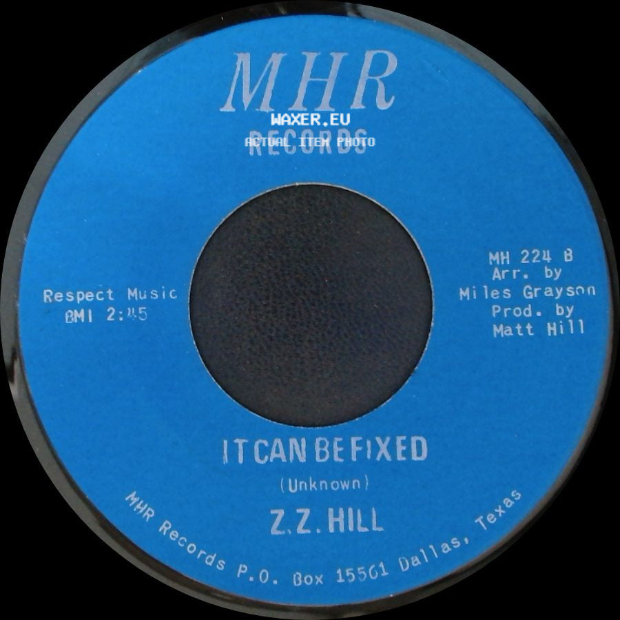 Z.Z. Hill - You Better Take Time / It Can Be Fixed side B
