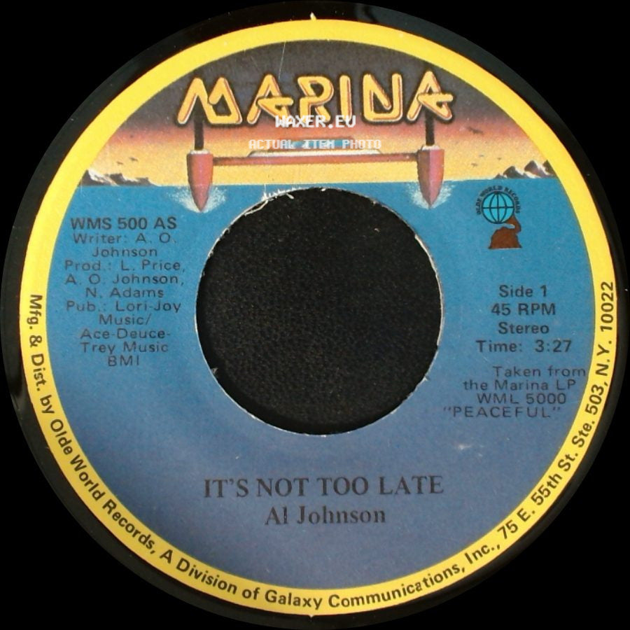 Al Johnson - It's Not Too Late / I'll Do Anything For You side A