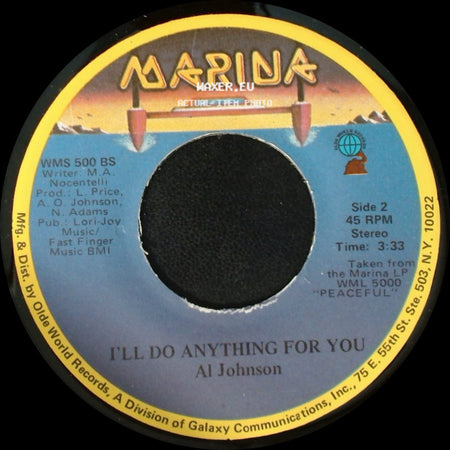 Al Johnson - It's Not Too Late / I'll Do Anything For You side B