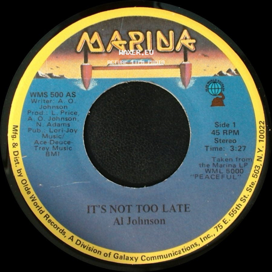Al Johnson - It's Not Too Late / I'll Do Anything For You side A