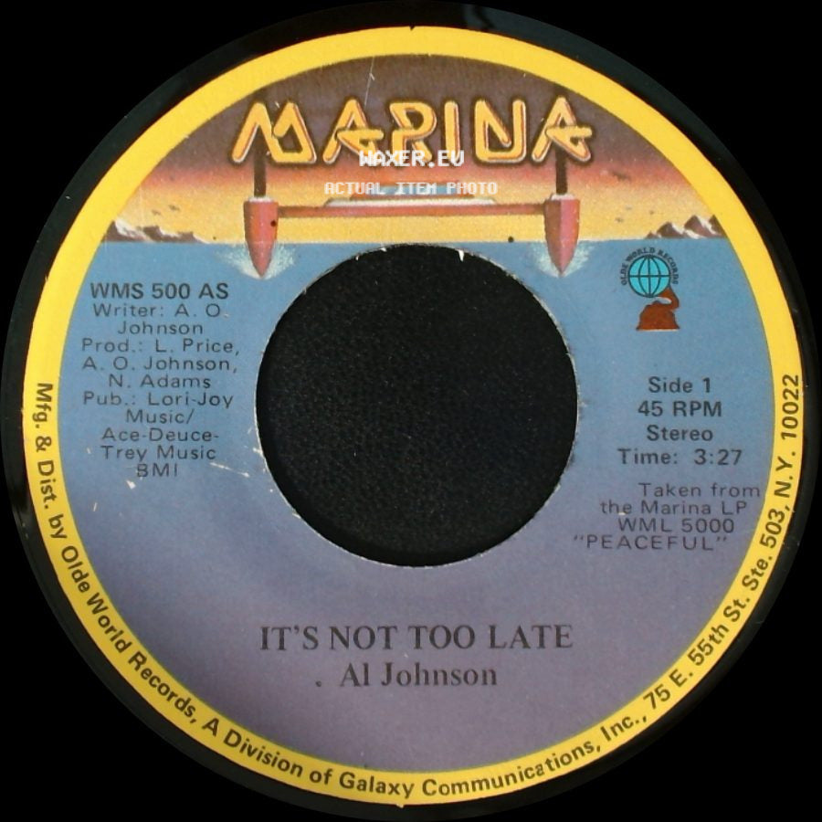 Al Johnson - It's Not Too Late / I'll Do Anything For You side A