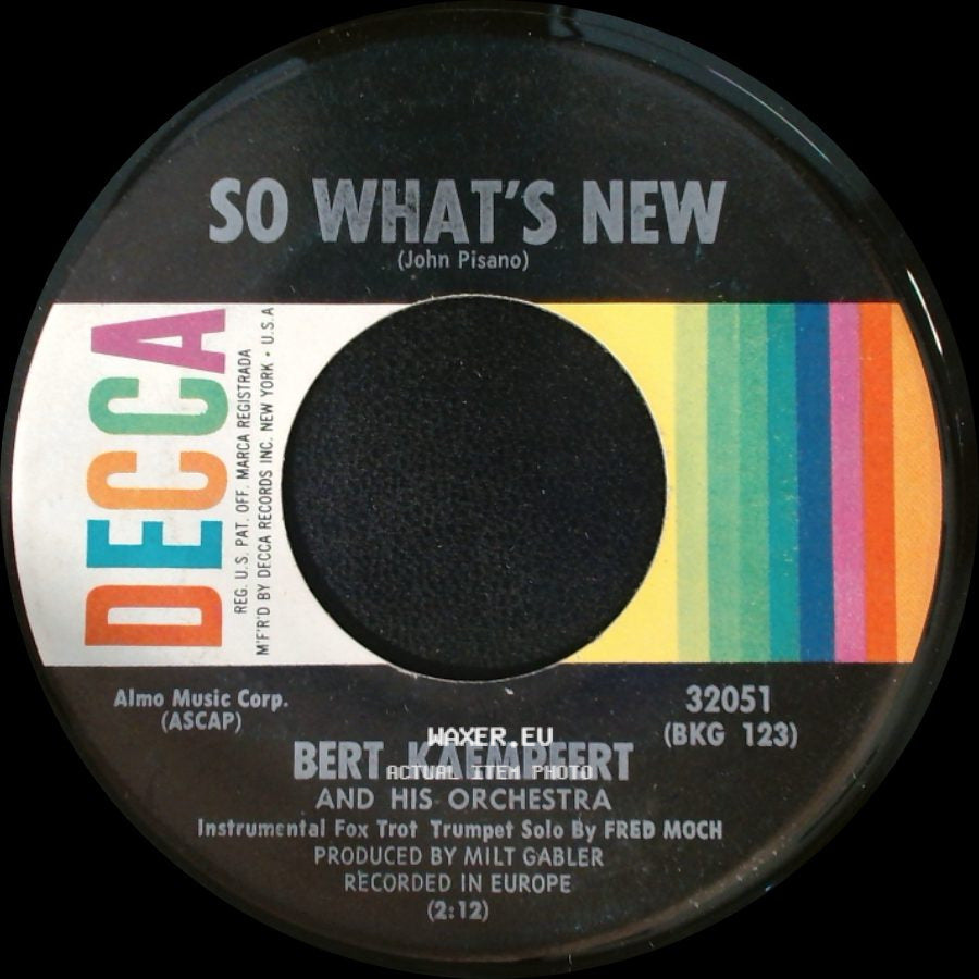 Bert Kaempfert And His Orchestra - So What's New / Hold Back The Dawn side A