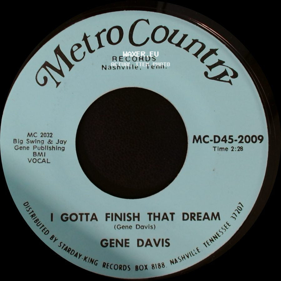Gene Davis - I Gotta Finish That Dream / I Need Help side A