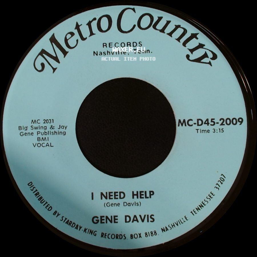 Gene Davis - I Gotta Finish That Dream / I Need Help side B