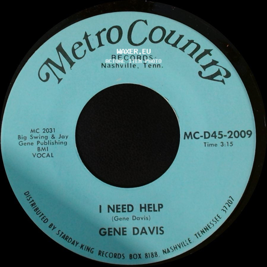Gene Davis - I Need Help / I Gotta Finish That Dream side A