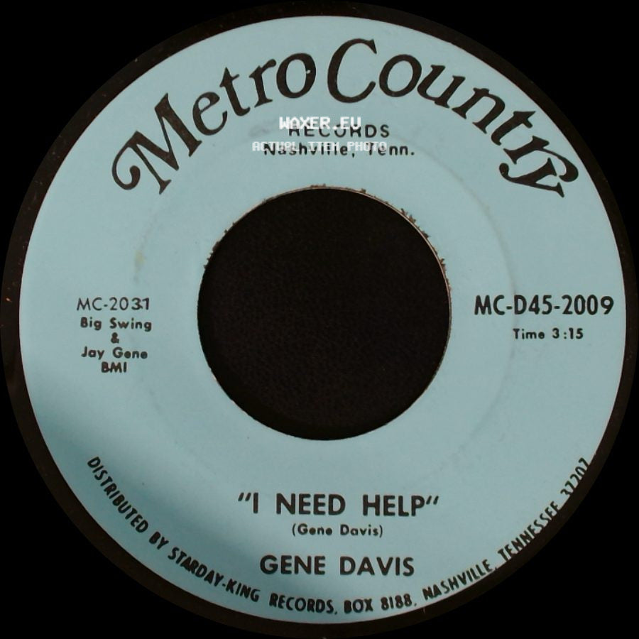 Gene Davis - I Need Help / I Gotta Finish That Dream side A