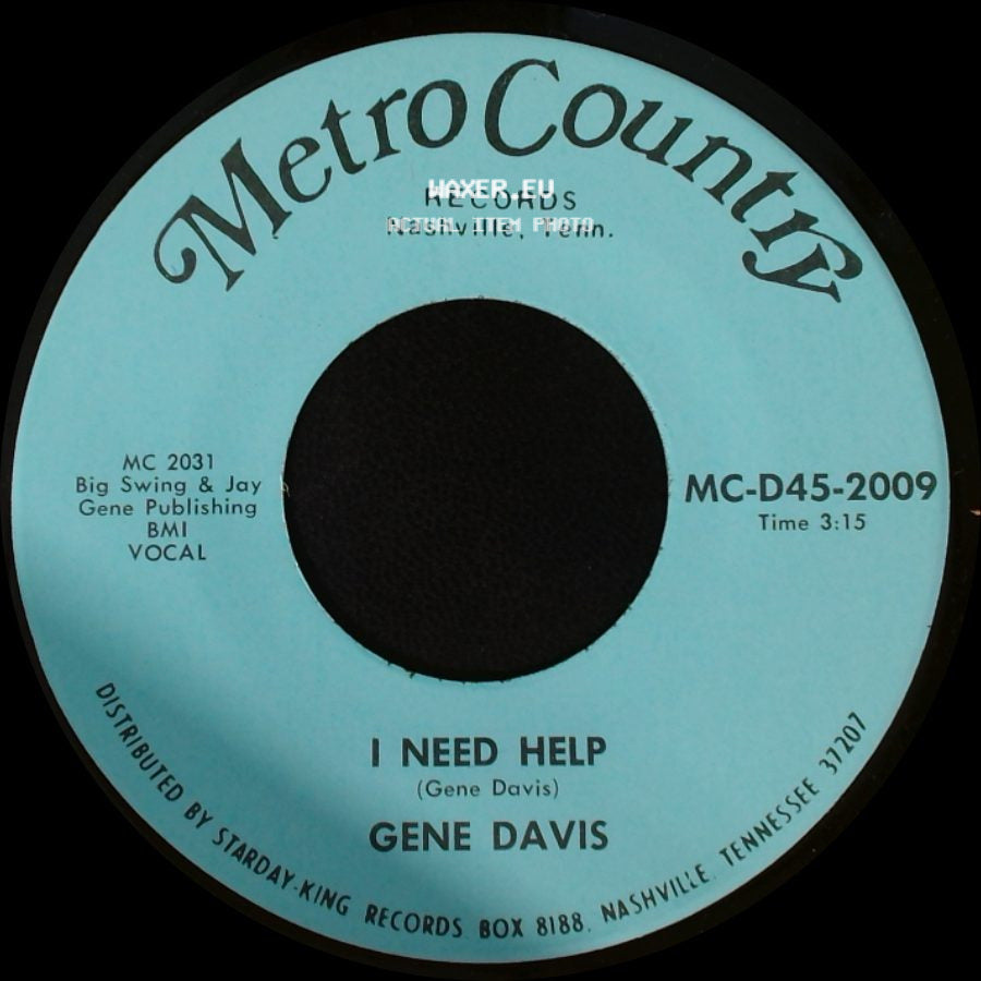 Gene Davis - I Need Help / I Gotta Finish That Dream side A