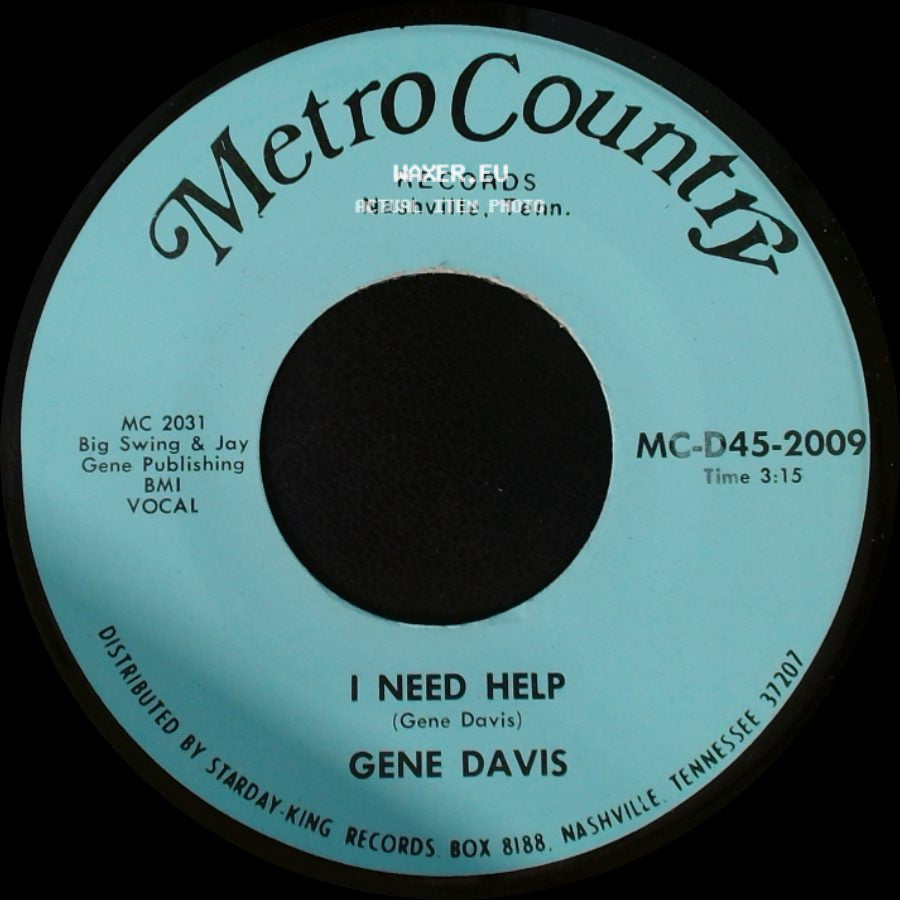 Gene Davis - I Gotta Finish That Dream / I Need Help side B