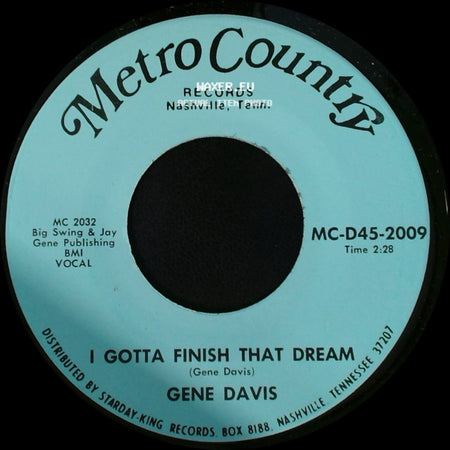 Gene Davis - I Gotta Finish That Dream / I Need Help side A
