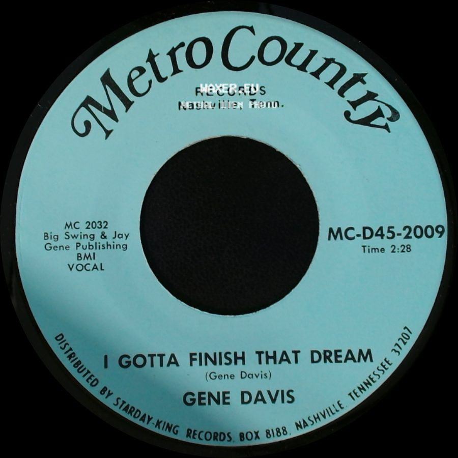 Gene Davis - I Gotta Finish That Dream / I Need Help side A