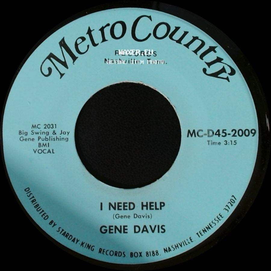 Gene Davis - I Gotta Finish That Dream / I Need Help side B