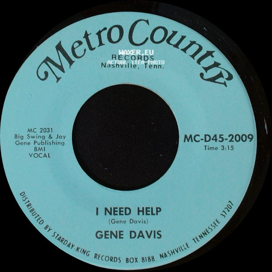 Gene Davis - I Need Help / I Gotta Finish That Dream side A