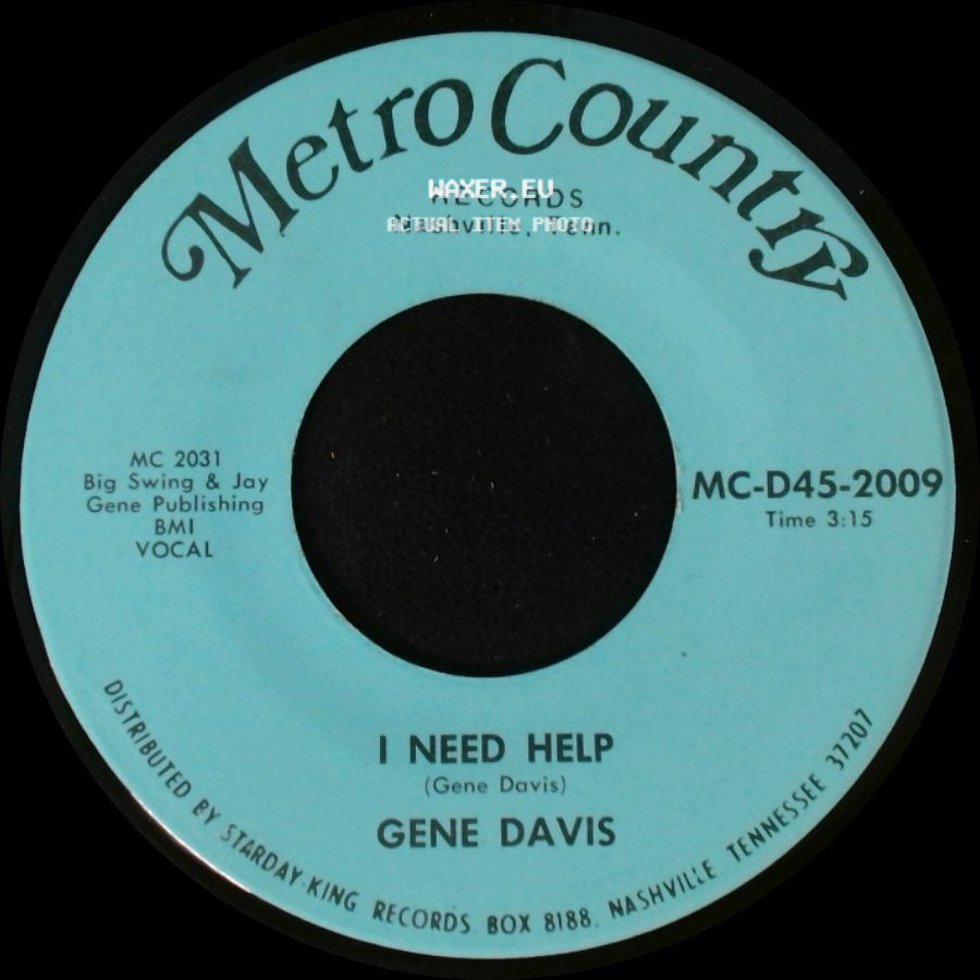 Gene Davis - I Need Help / I Gotta Finish That Dream side A
