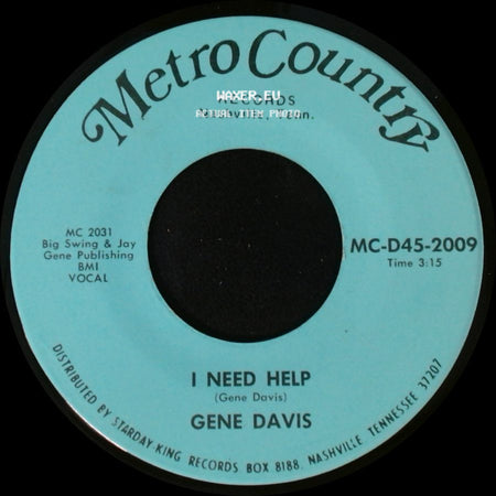 Gene Davis - I Need Help / I Gotta Finish That Dream side A