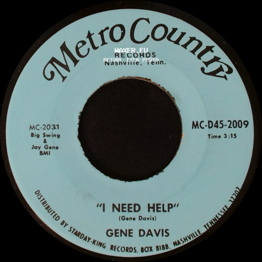 Gene Davis - I Need Help / I Gotta Finish That Dream side A