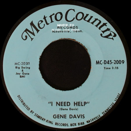 Gene Davis - I Need Help / I Gotta Finish That Dream side A