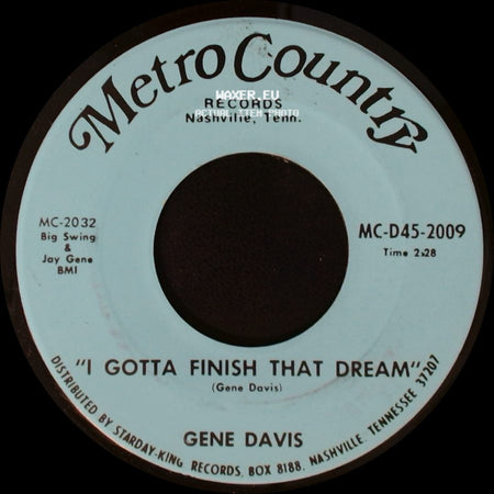 Gene Davis - "I Need Help" / I Gotta Finish That Dream side B