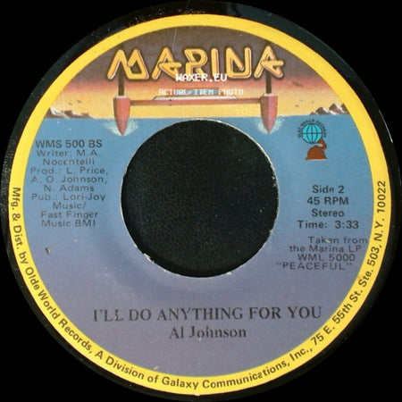 Al Johnson - It's Not Too Late / I'll Do Anything For You side B