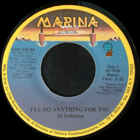 Al Johnson - It's Not Too Late / I'll Do Anything For You side B