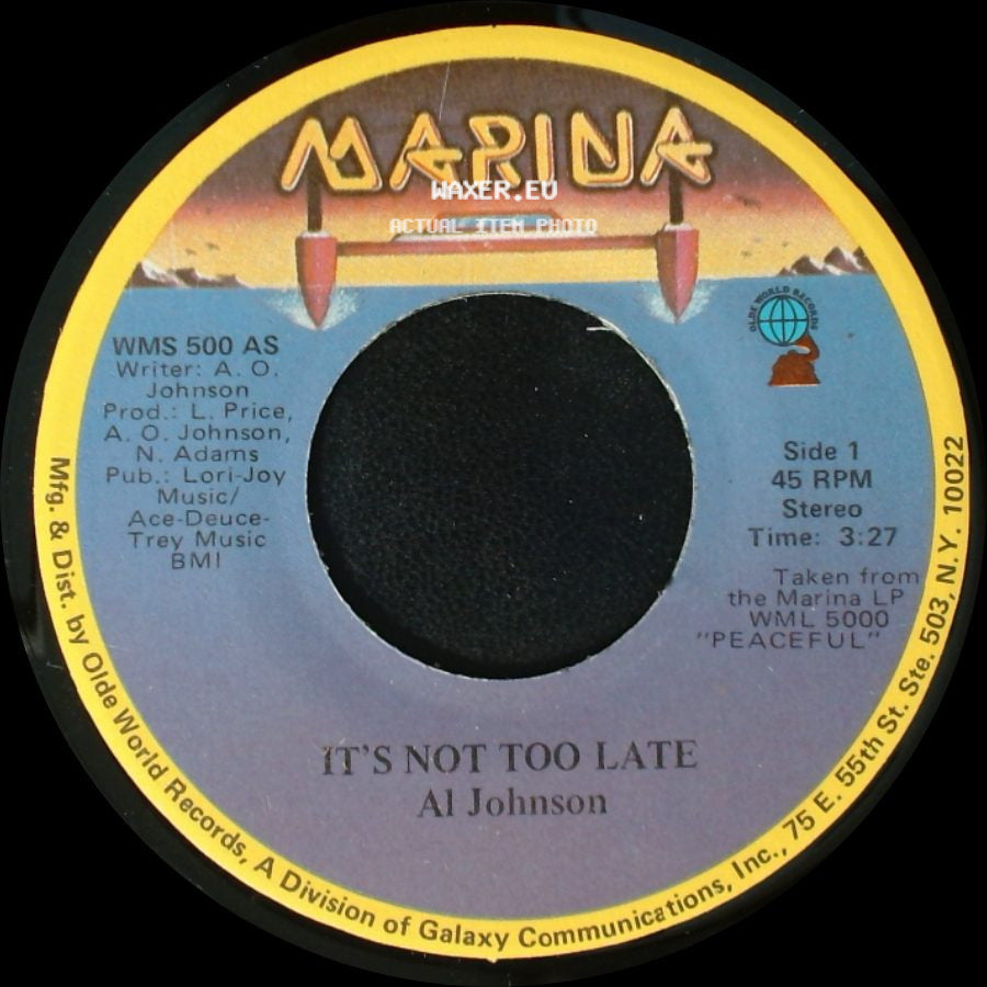 Al Johnson - It's Not Too Late / I'll Do Anything For You side A