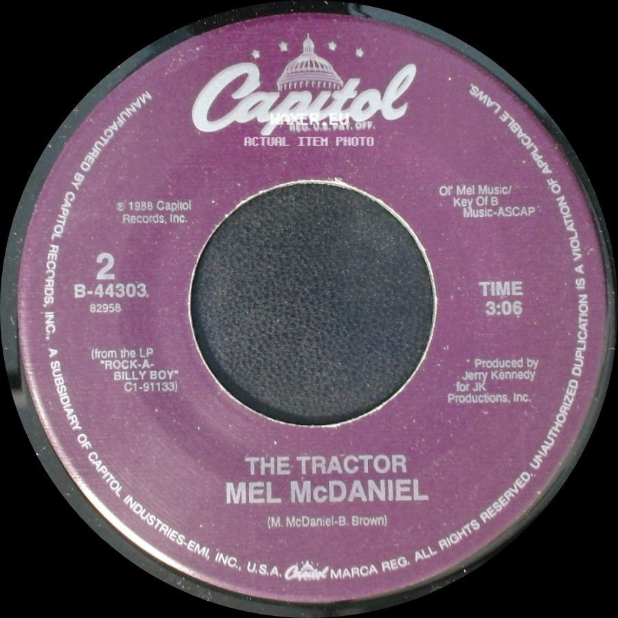 Mel Mcdaniel - Walk That Way / The Tractor side B