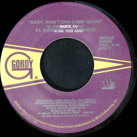 El Debarge With Debarge - You Wear It Well / Baby, Won't Cha Come Quick side B