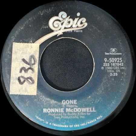 Ronnie Mcdowell - 24 Hours Of Love / Gone side B