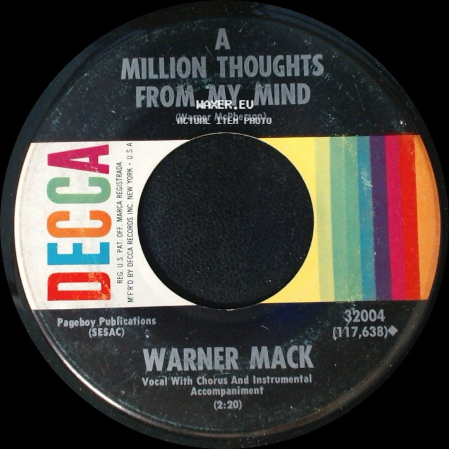 Warner Mack - A Million Thoughts From My Mind / It Takes A Lot Of Money side A