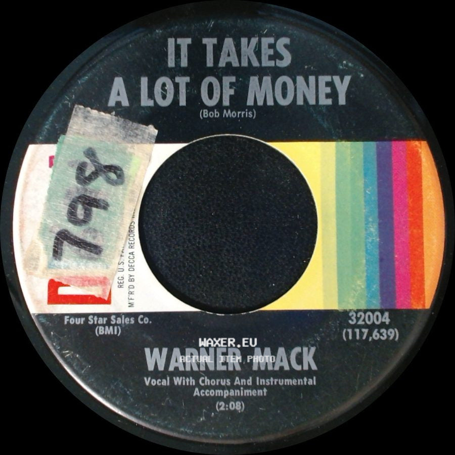 Warner Mack - A Million Thoughts From My Mind / It Takes A Lot Of Money side B
