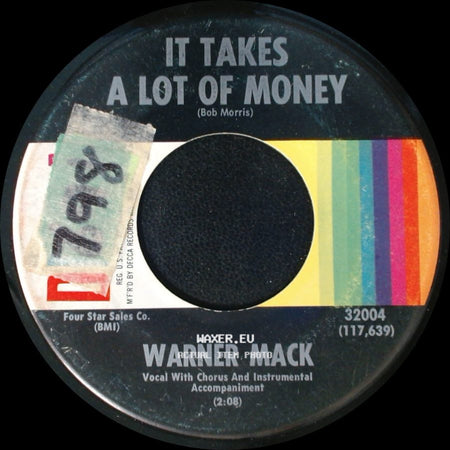 Warner Mack - A Million Thoughts From My Mind / It Takes A Lot Of Money side B