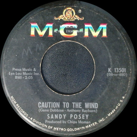Sandy Posey - Born A Woman / Caution To The Wind side B