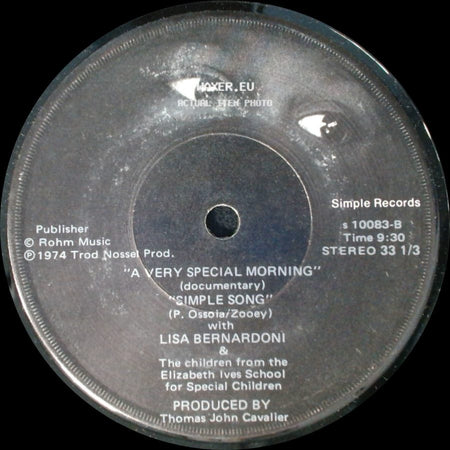 Lisa Bernardoni & The Children From The Elizabeth Ives School For Special Children / Lisa Bernardoni - Simple Song / Simple Song side B