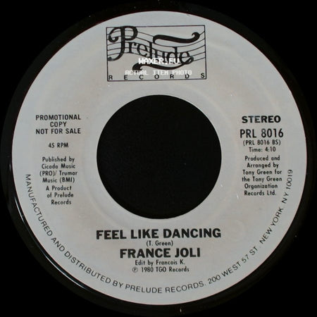France Joli - Feel Like Dancing / The Heart To Break The Heart side A