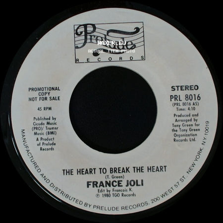 France Joli - Feel Like Dancing / The Heart To Break The Heart side B