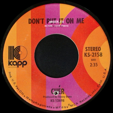Chér / Cher - The Way Of Love / Don't Put It On Me side B