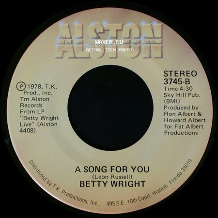 Betty Wright - Lovin' Is Really My Game / A Song For You side B