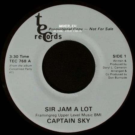 Captain Sky - Sir Jam A Lot / Sir Jam A Lot side B