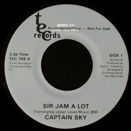 Captain Sky - Sir Jam A Lot / Sir Jam A Lot side B