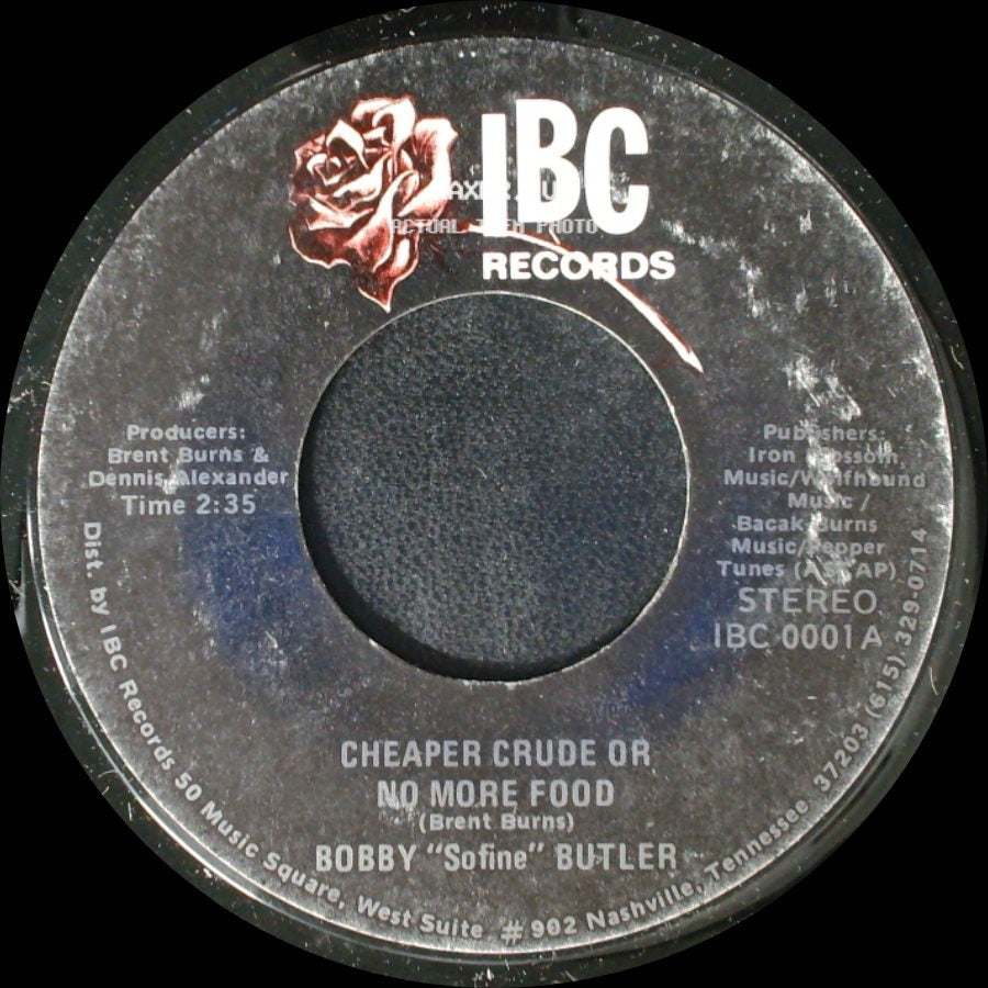Bobby "Sofine" Butler - Cheaper Crude Or No More Food / Bobby's (Nervous) Breakdown side A